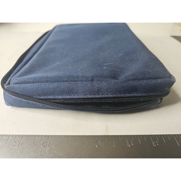VTG Bible Gear Bible Cover Case Blue Zip Bookmark Pockets - Picture 11 of 16